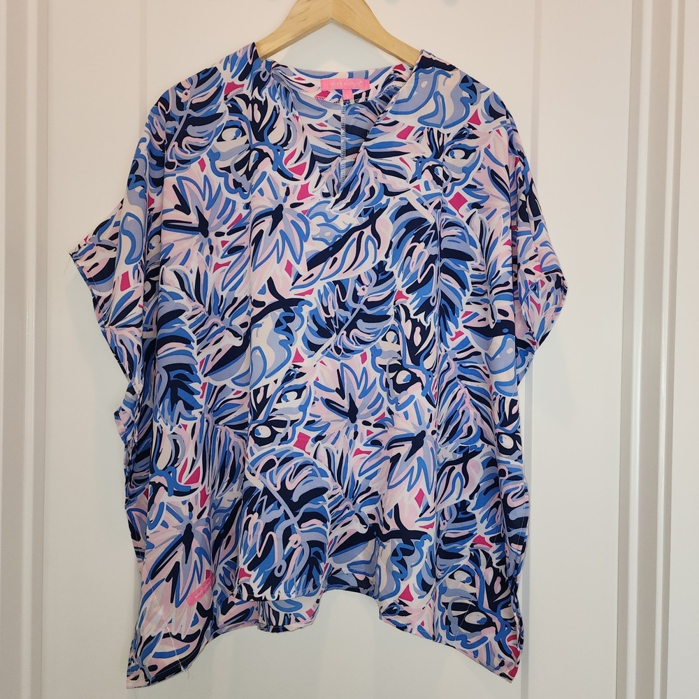 Simply Southern L Tunic Top Preppy Beachy Coastal Kimono Cruise Boho‎ Tropical